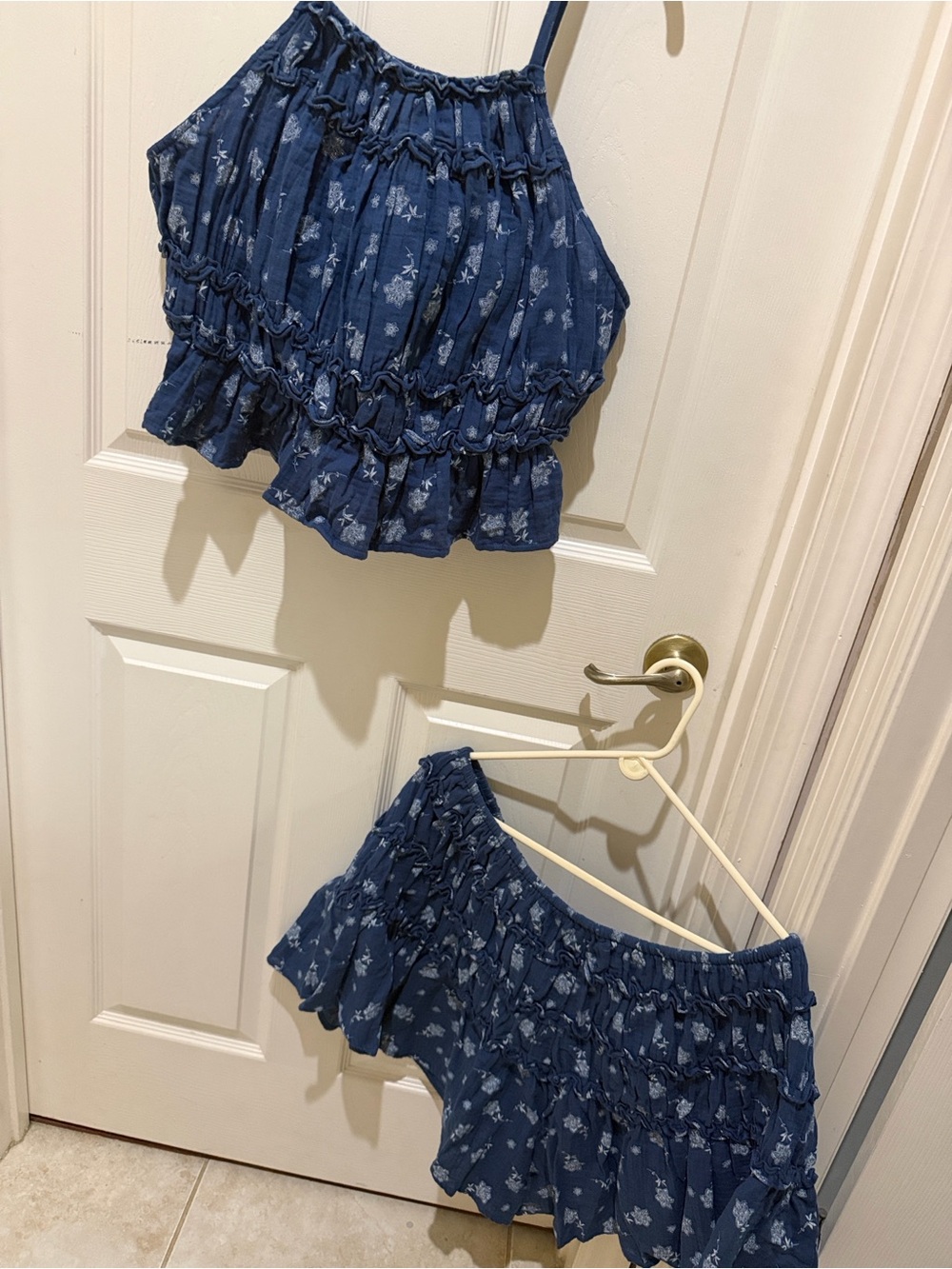 Torid Festi Blue Floral Smocked Set halter and skort new torrid plus 1